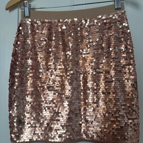 BCBG Rose Gold Sequin Mini Skirt - Picture 6 of 6
